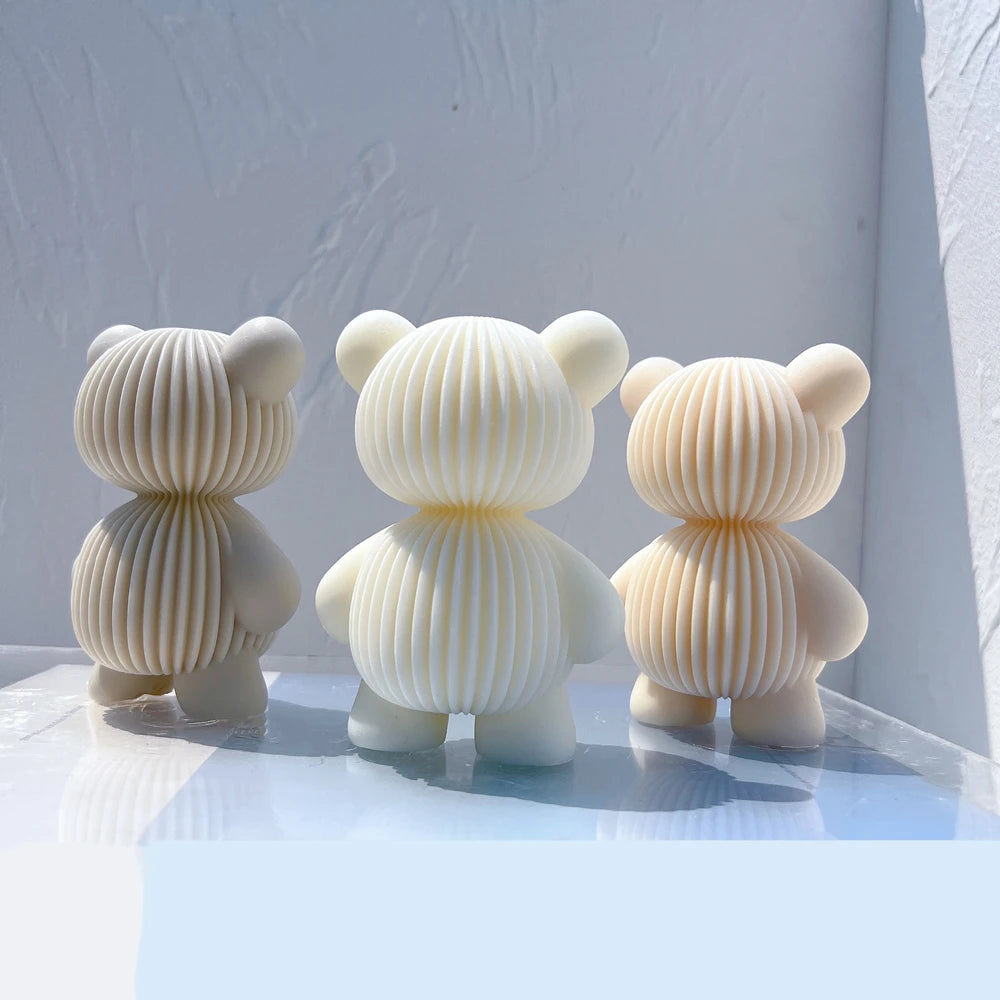 Ribbed Bear & Rabbit Candle Mold