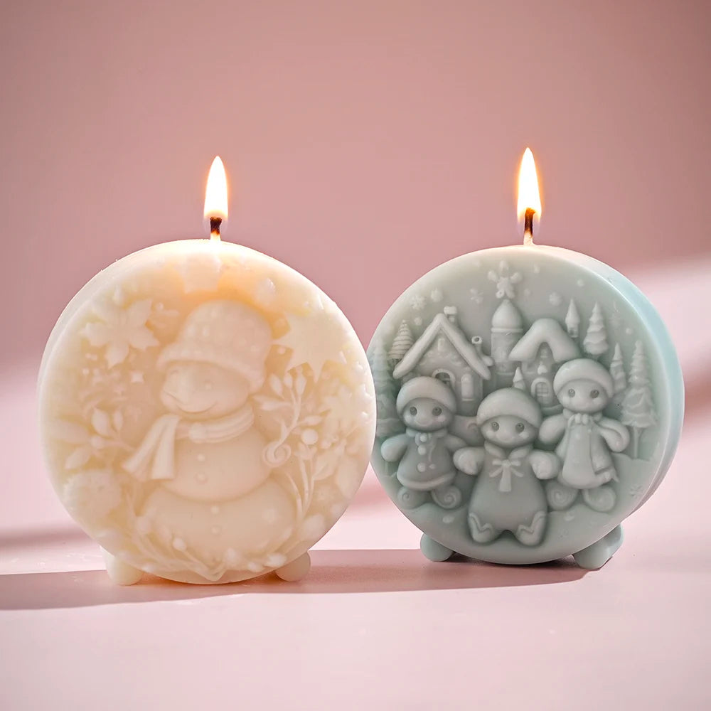Winter Hat Snowman Candle Mold