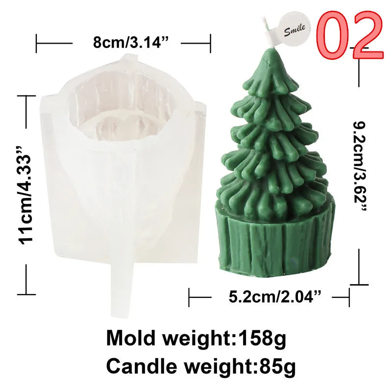 Enchanted Forest Christmas Tree Candle Molds