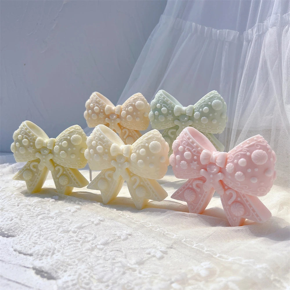 Gingerbread Christmas Bowknot Silicone Candle Mold