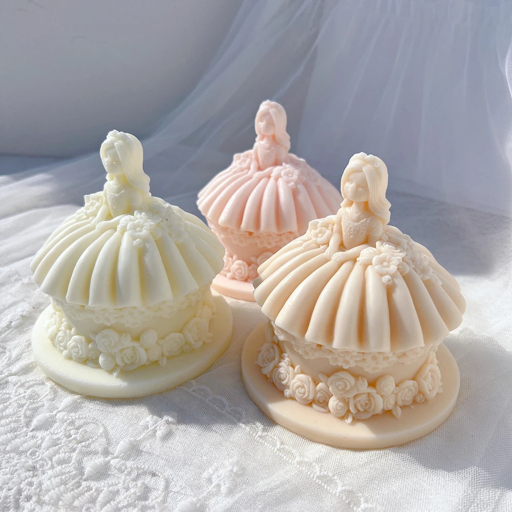 Princess Wedding Dress Cake Shape Candle Mold