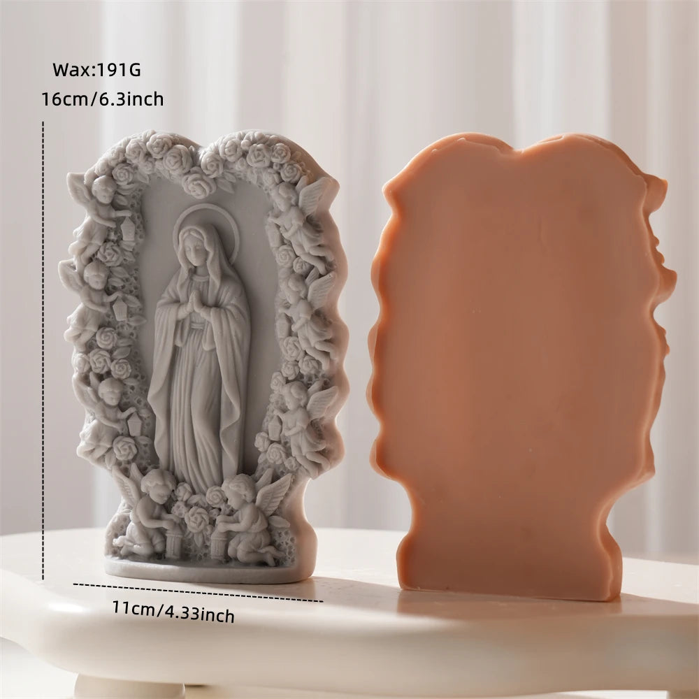 Virgin Mary Sculpture Silicone Candle Mold