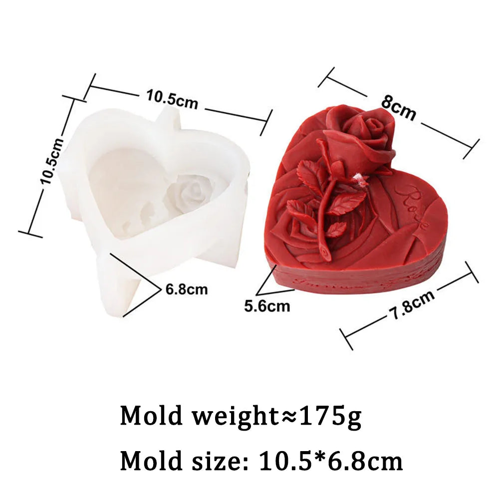 Rose Flower Pattern Egg Shape Candle Silicone Mold