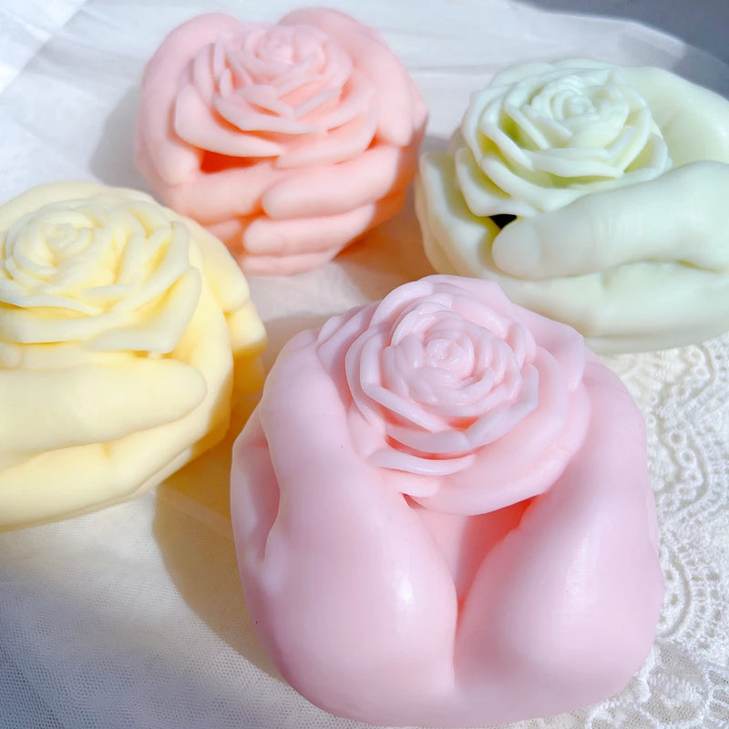 Rose In Hand Candle Mold