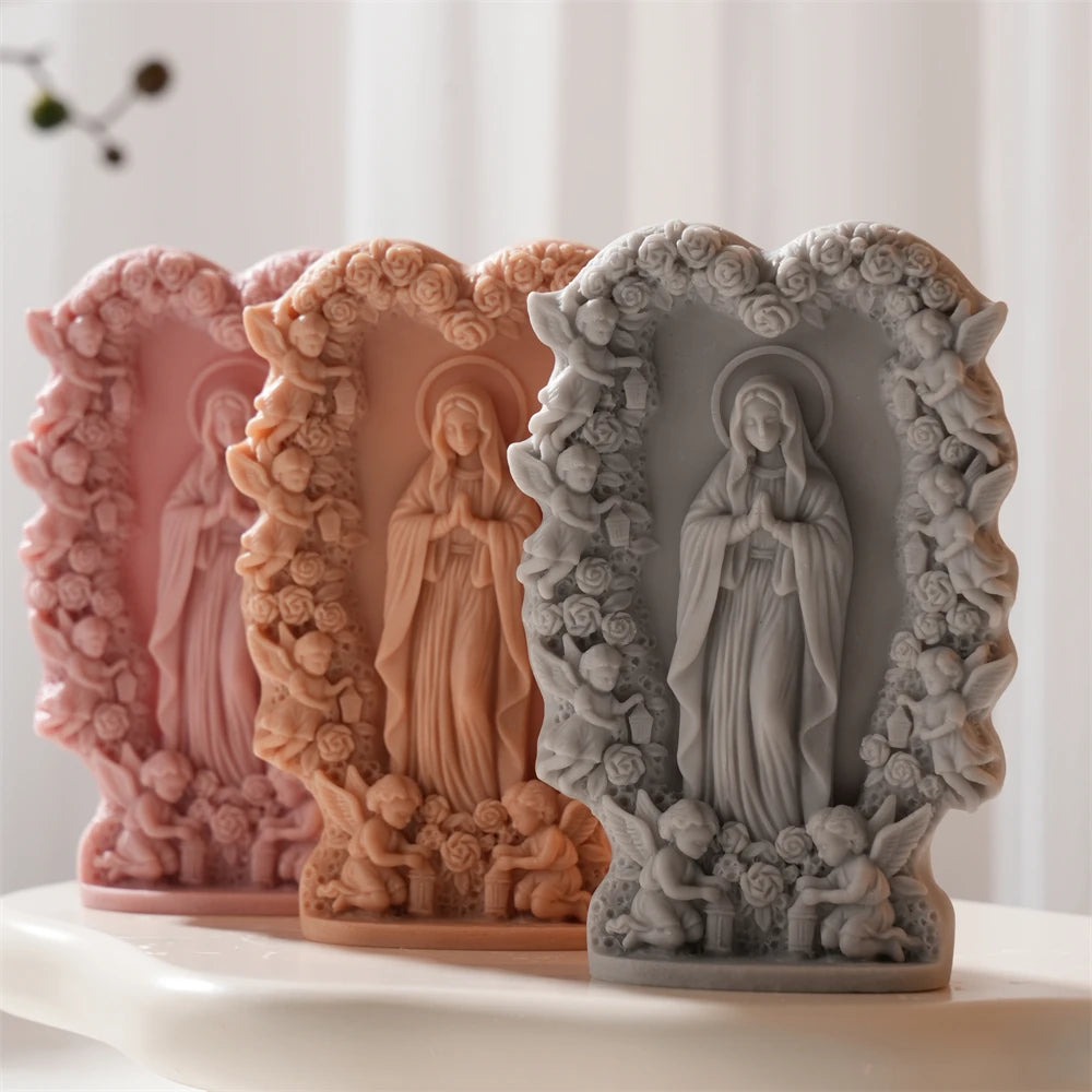 Virgin Mary Sculpture Silicone Candle Mold