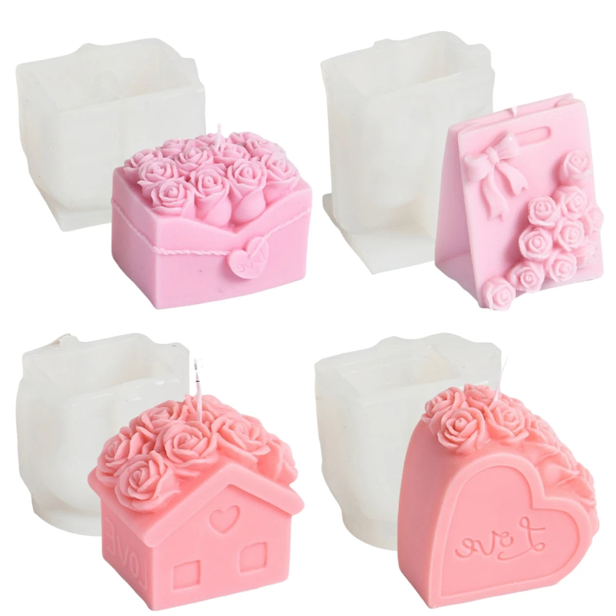 DIY Rose Flower Love Candle Mold