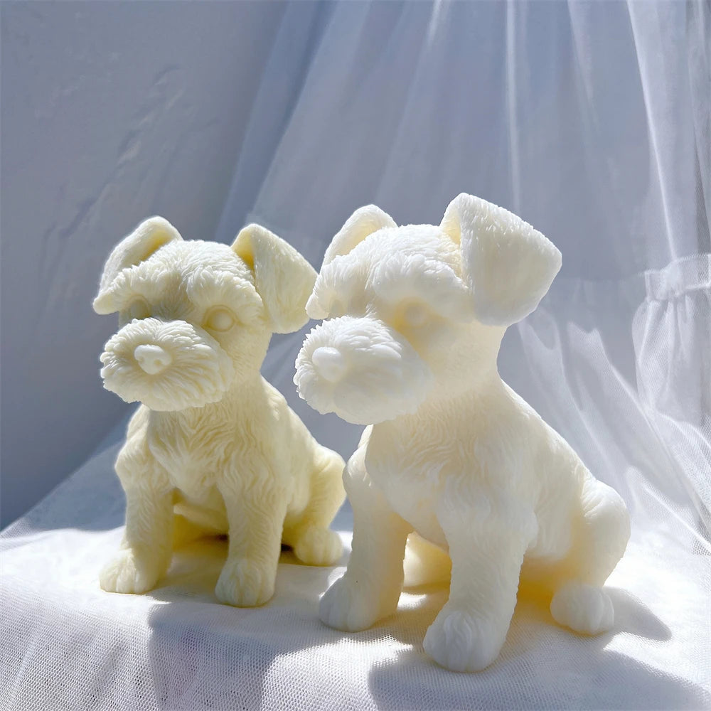 Schnauzer Puppy Figurine Silicone Candle Mold