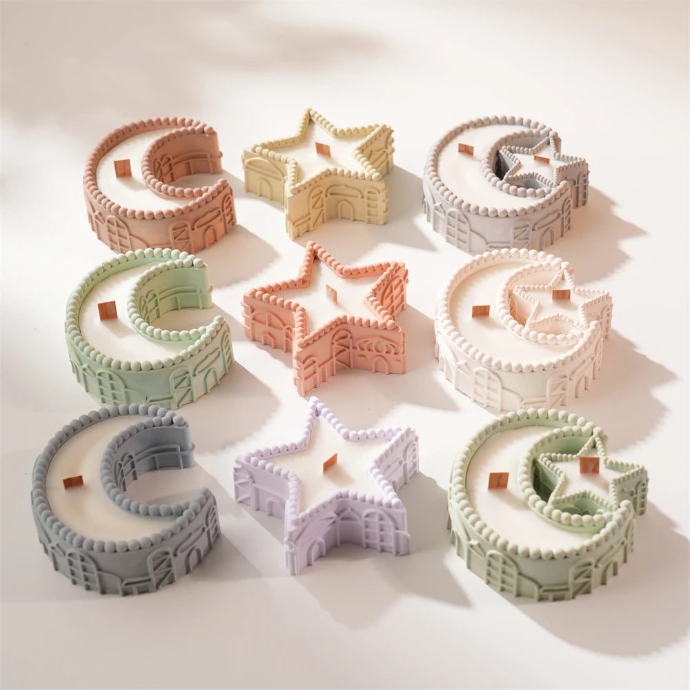 Star & Moon Ramadan Candle Jar Silicone Mold