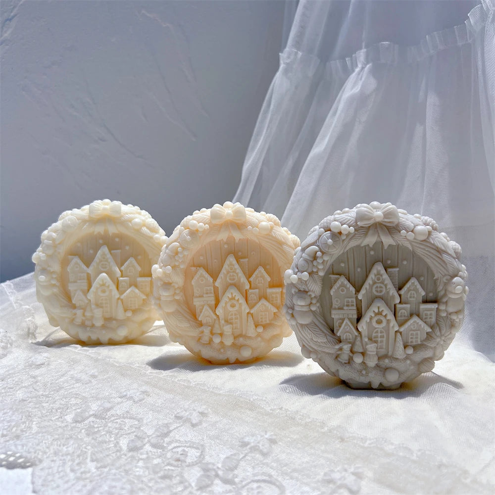 Christmas Wreath Silicone Candle Mold