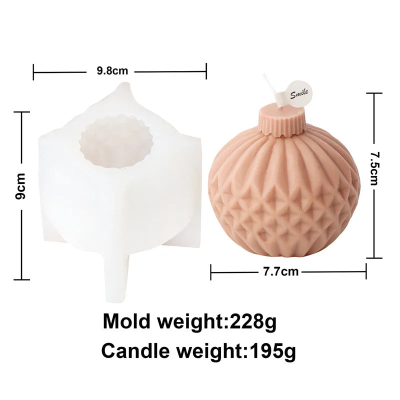 Festive Christmas Bauble Candle Molds