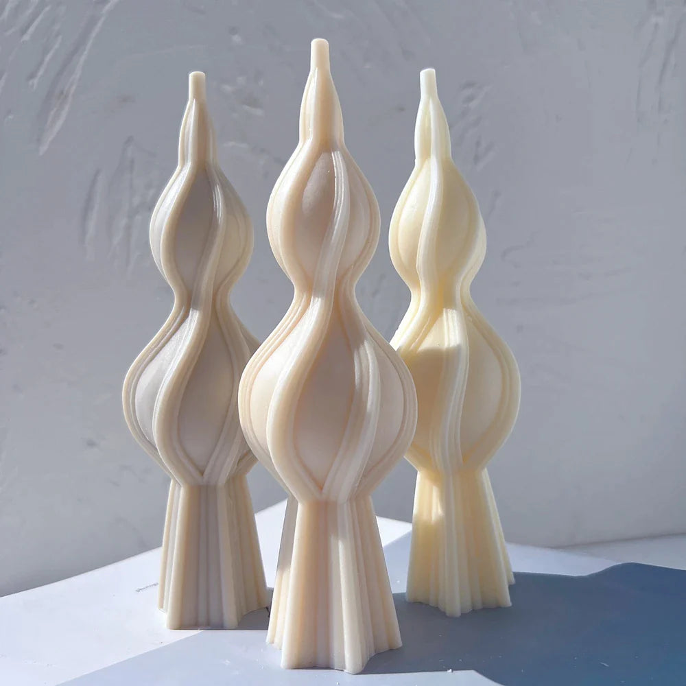 Tall Swirl Candle Silicone Molds