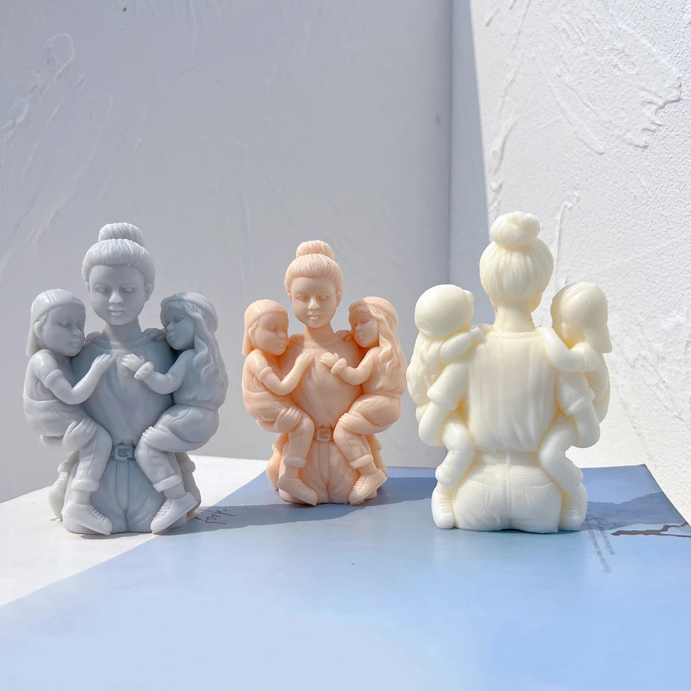 Mother and Father with Child Candle Mold