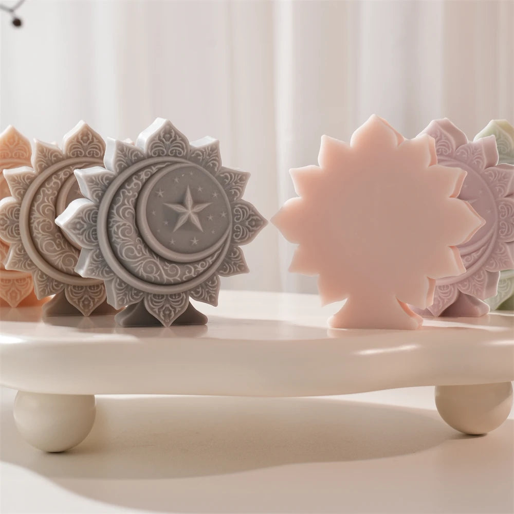 Flower Moon Ramadan Kareem Candle Silicone Mold DIY