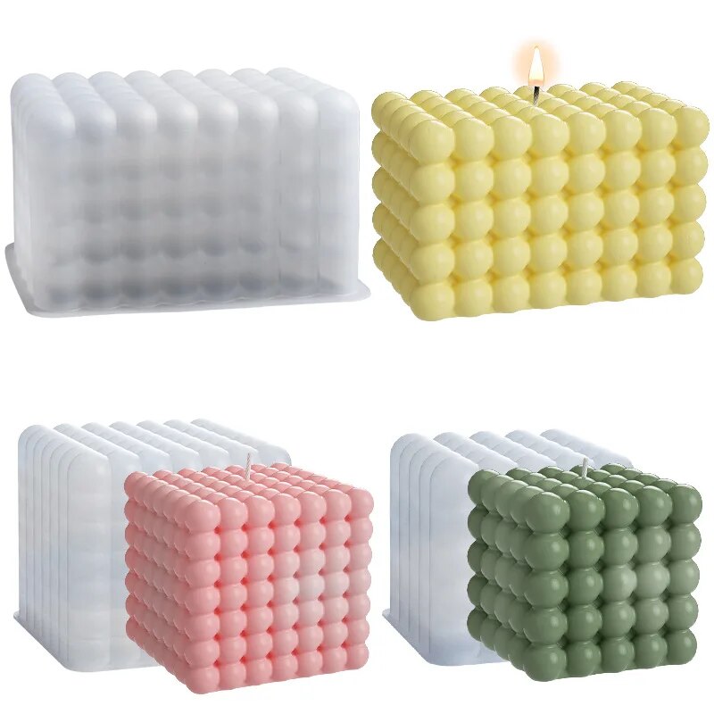 Multi Size Bubble Cube Candle Mold