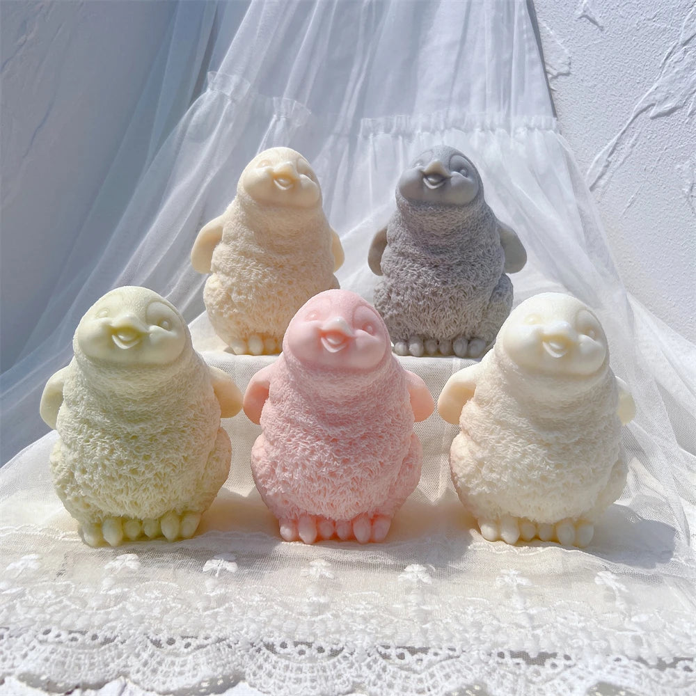 Cute Penguin Statue Candle Mold