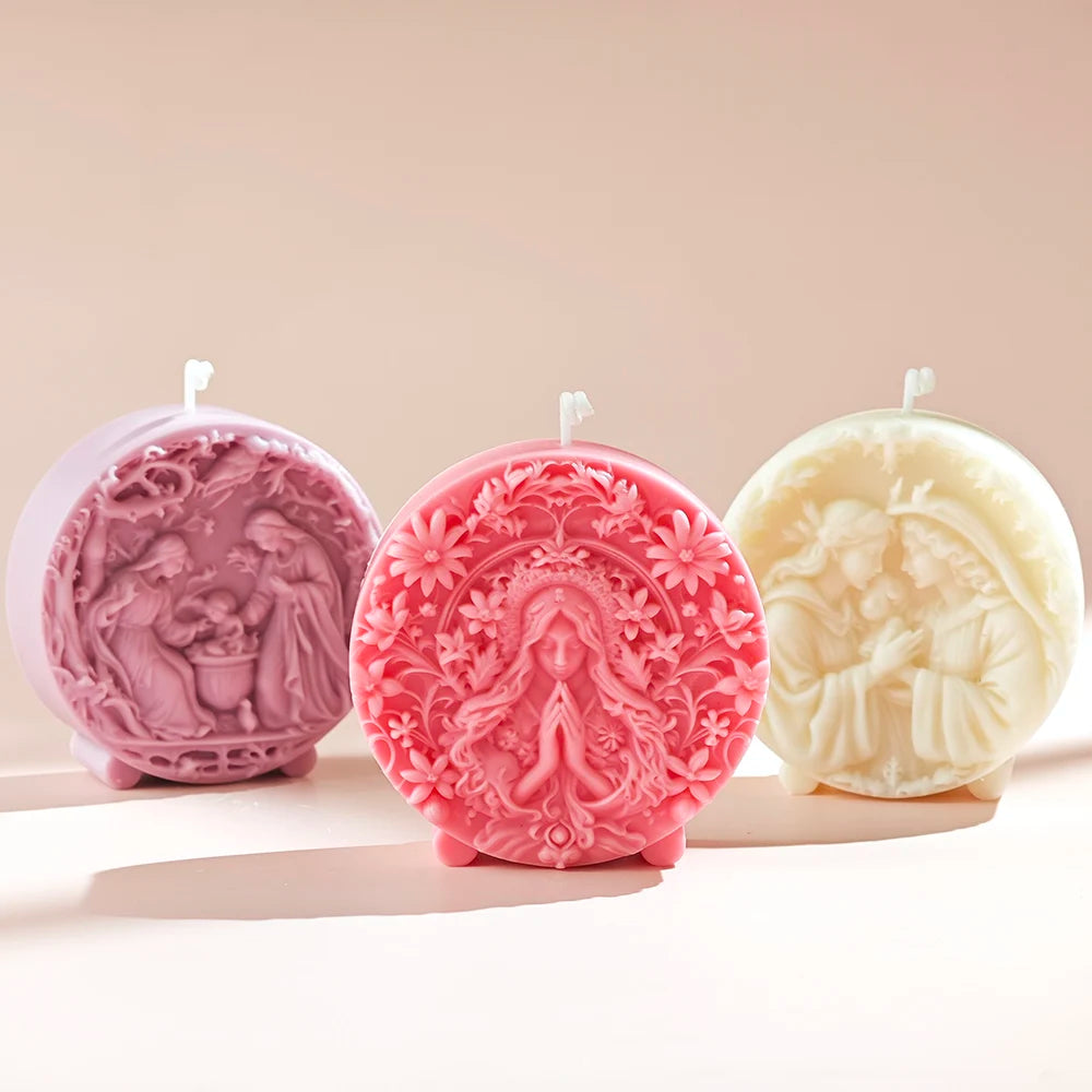 Praying Madonna and Jesus Family Candle Mold
