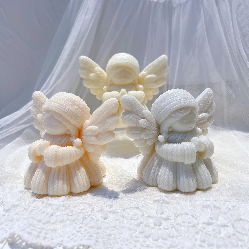 Knitted Prayer Angel Candle Silicone Mold