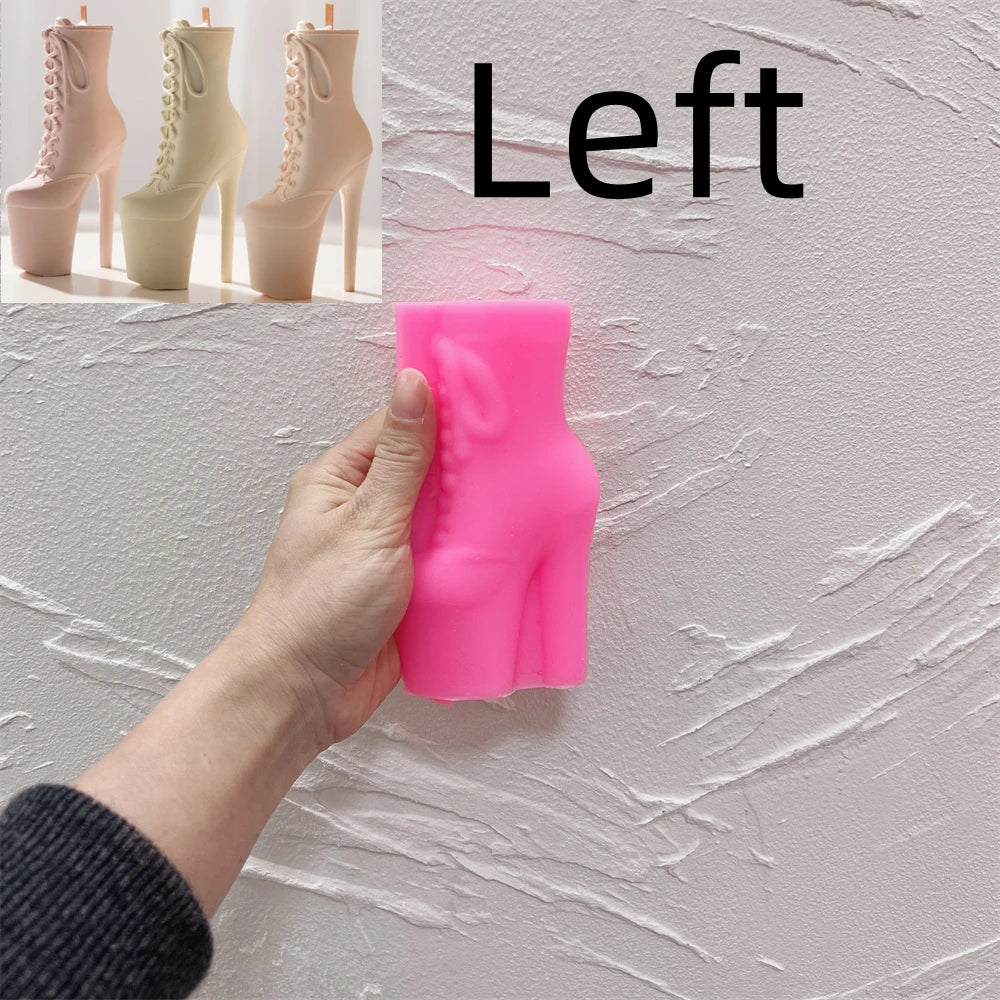 High Heel Boot Concrete Candle Vessel Silicone Mold