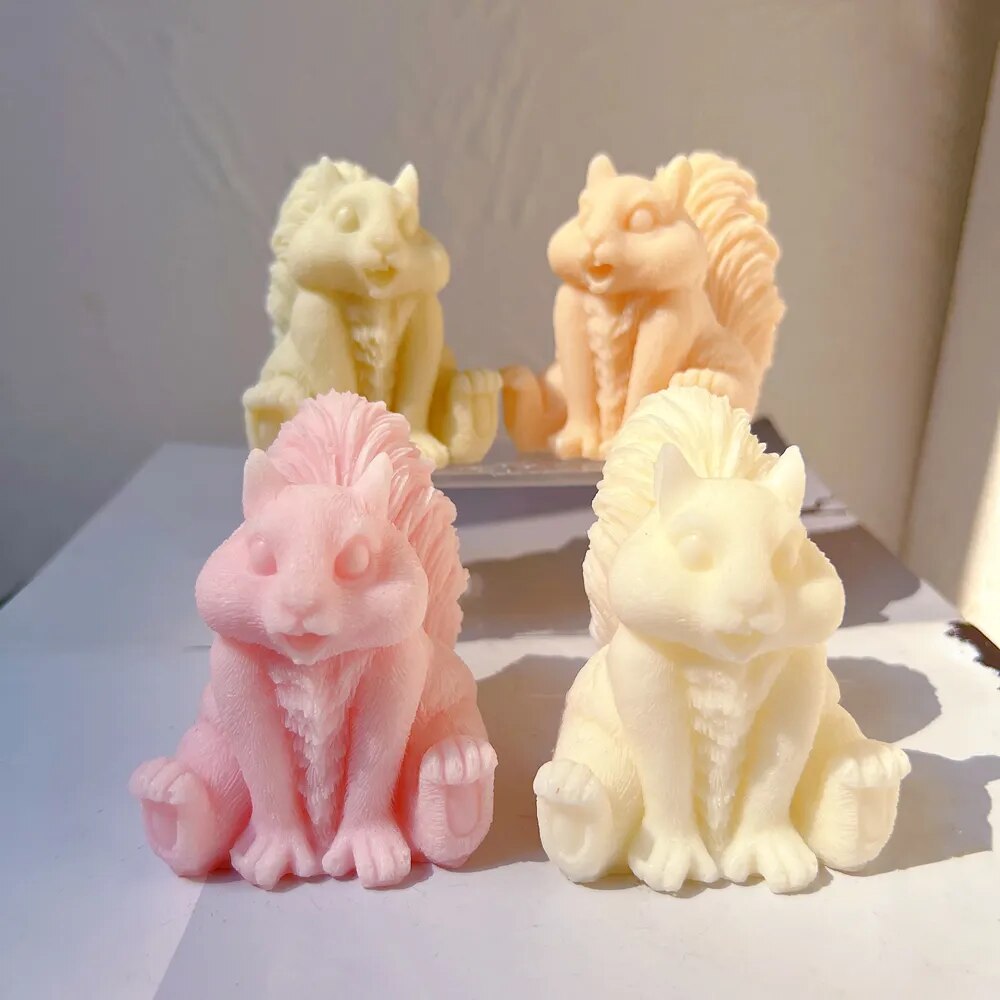 Cute Squirrel Silicone Candle Mold