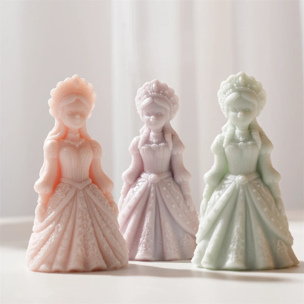 3D Crown Girl Silicone Candle Mold