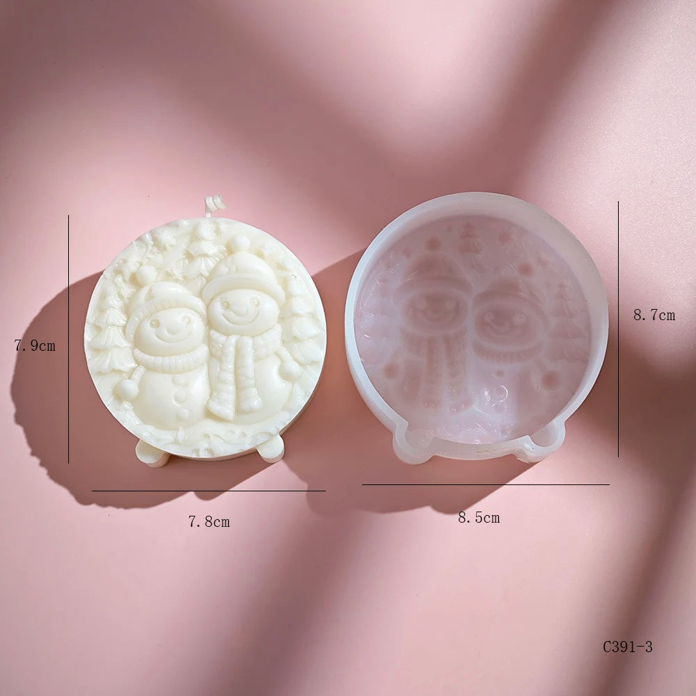 Christmas Snowman Candle Mold