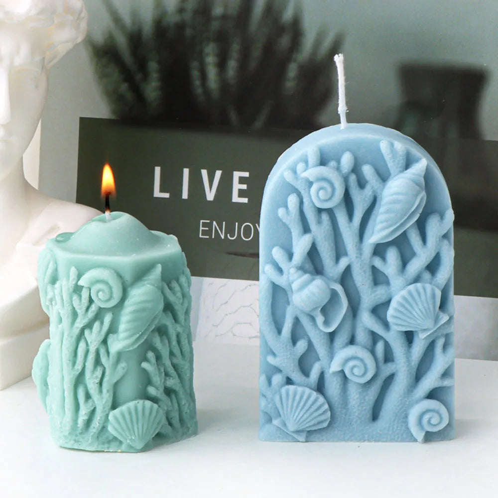 Coral Pillar Candle Silicone Mold