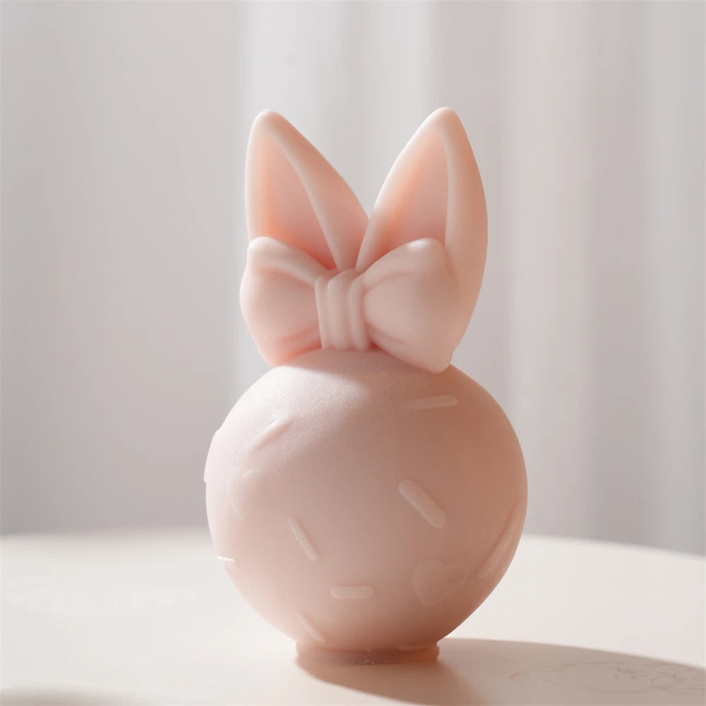 3D Bowknot Bunny Silicone Candle Mold