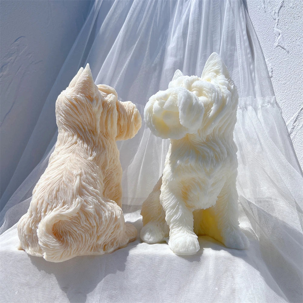 Yorkshire Terrier Dog Statue Candle Silicone Mold
