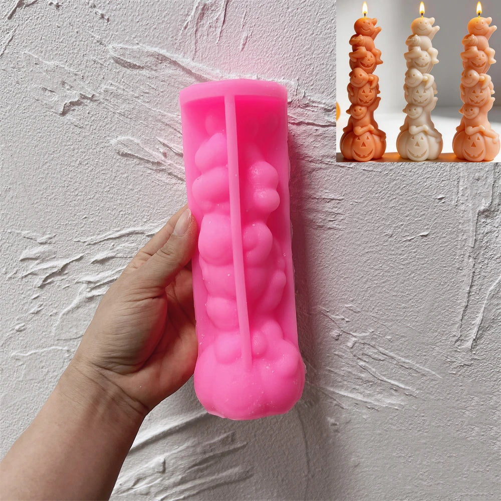 Pumpkin Tower Silicone Candle Mold for Halloween