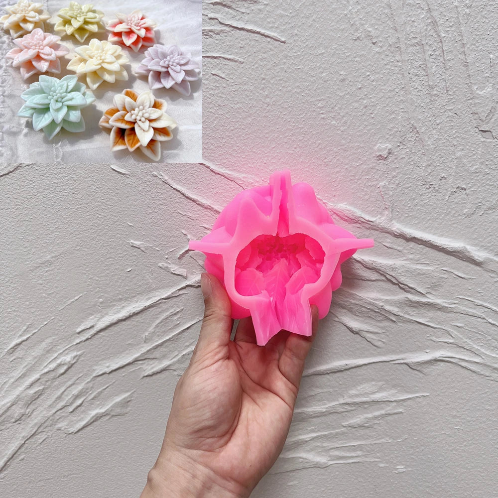 Christmas Poinsettia Silicone Candle Mold