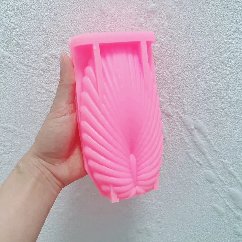 Scallop Shell Pillar Leaf Silicone Candle Mold