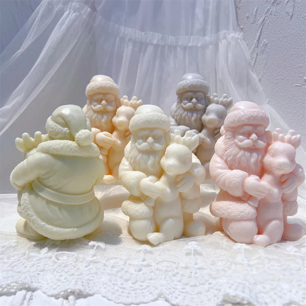 Santa Claus with Deer Candle Mold