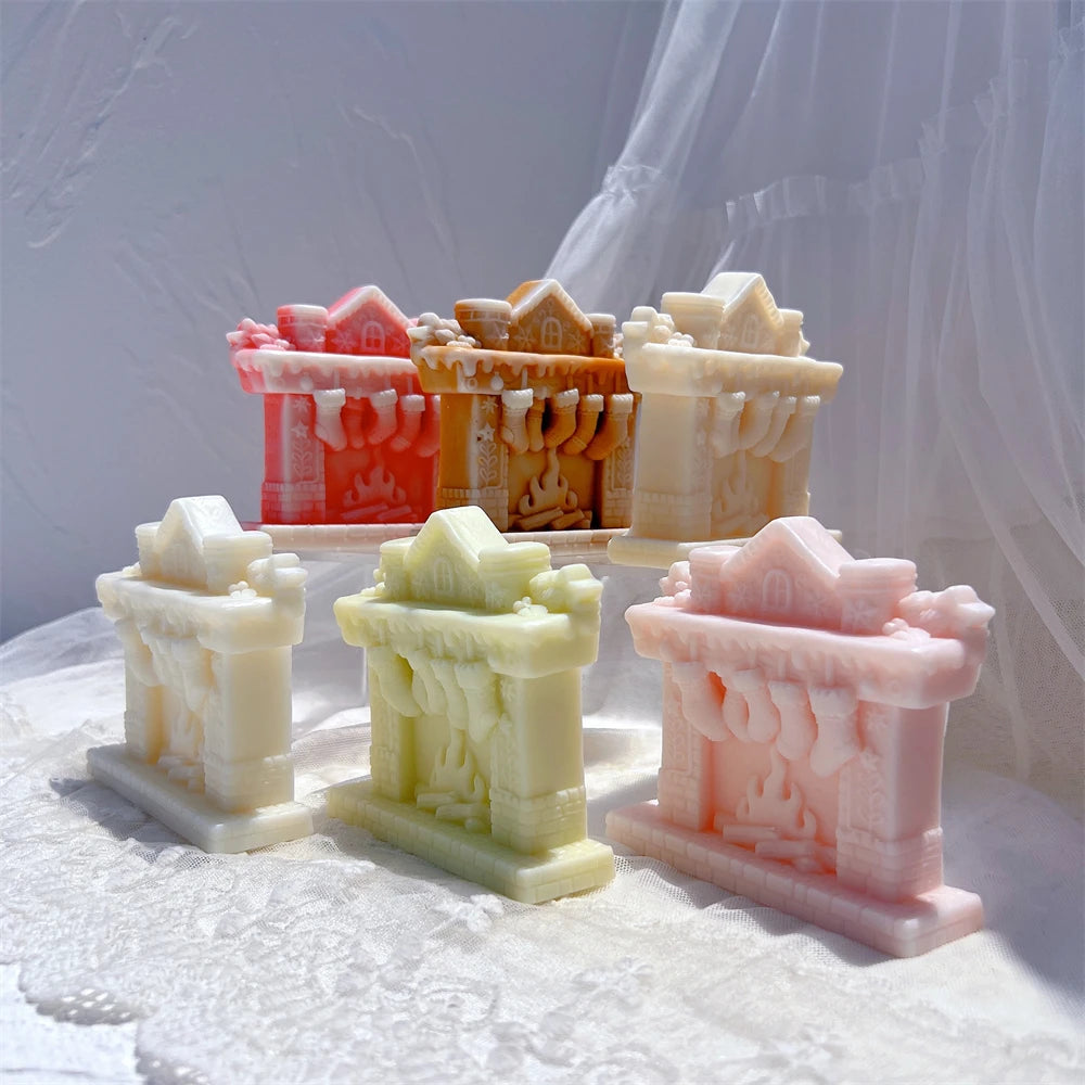 Christmas Fireplace Silicone Candle Mold
