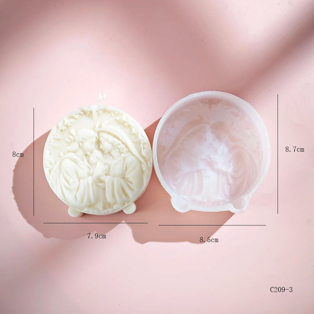 Praying Madonna and Jesus Family Candle Mold