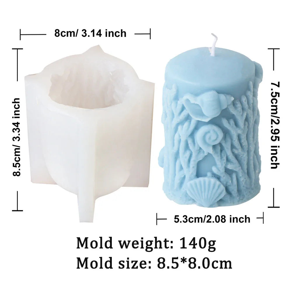 Coral Pillar Candle Silicone Mold
