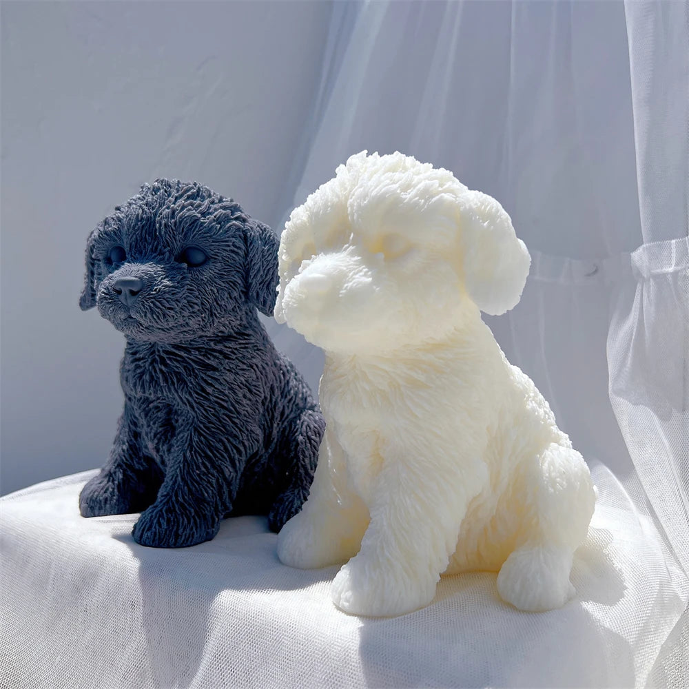 Cute Labradoodle Dog Silicone Candle Mold