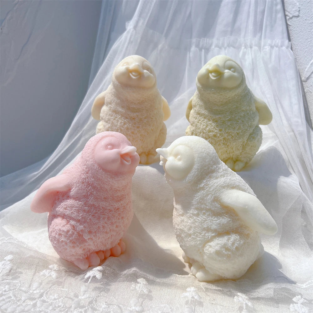 Cute Penguin Statue Candle Mold