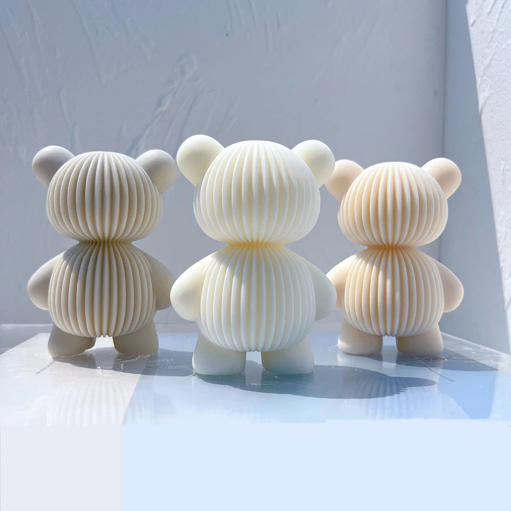 Ribbed Bear & Rabbit Candle Mold