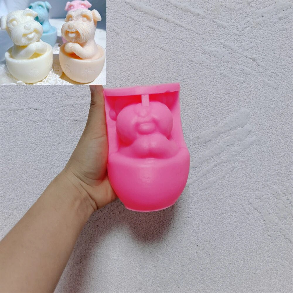 Cute Cup Dog Candle Silicone Mold
