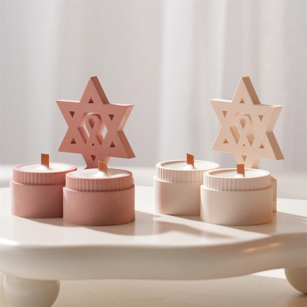 Shabbat Chai Concrete Candle Vessel Silicone Mold