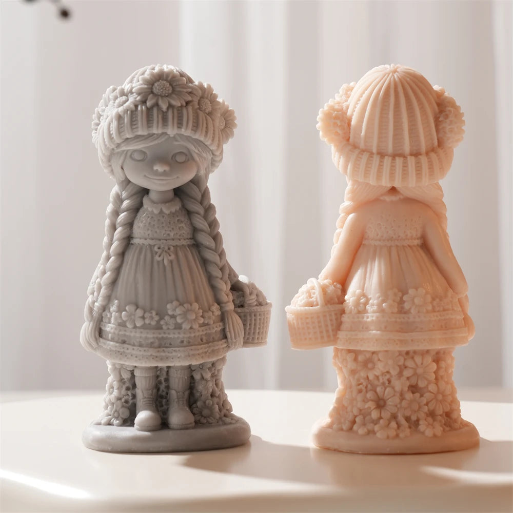 DIY Boho Sunflower Girl Silicone Candle Mold