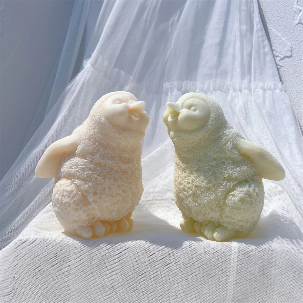 Cute Penguin Statue Candle Mold