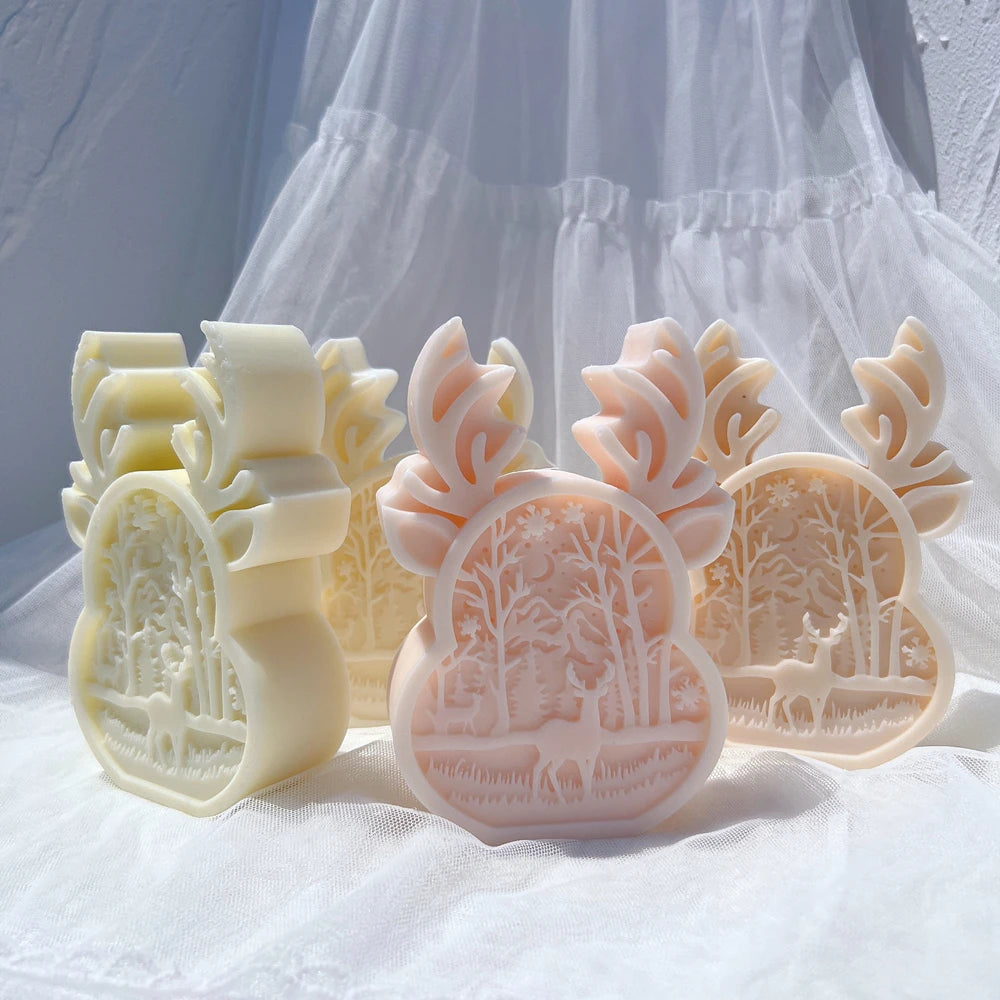 Christmas Reindeer Silicone Candle Mold