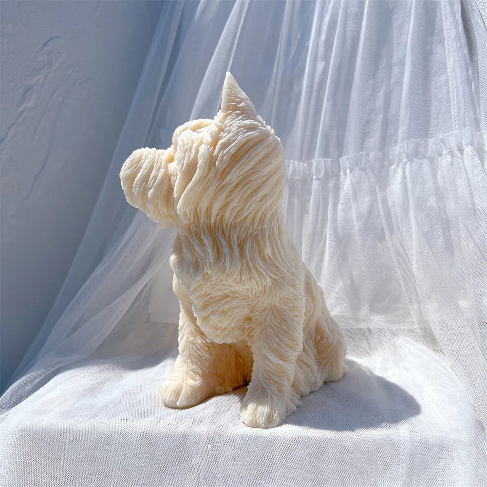 Yorkshire Terrier Dog Statue Candle Silicone Mold