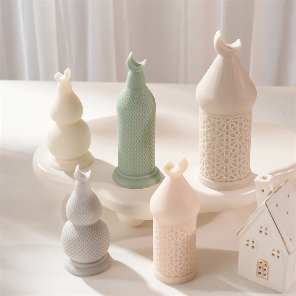 Ramadan Kareem Moon Pillar Candle Silicone Mold