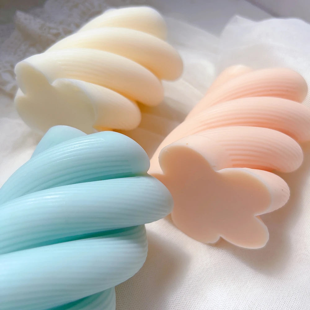 Ribbed Swirl Twisted Candle Silicone Mold