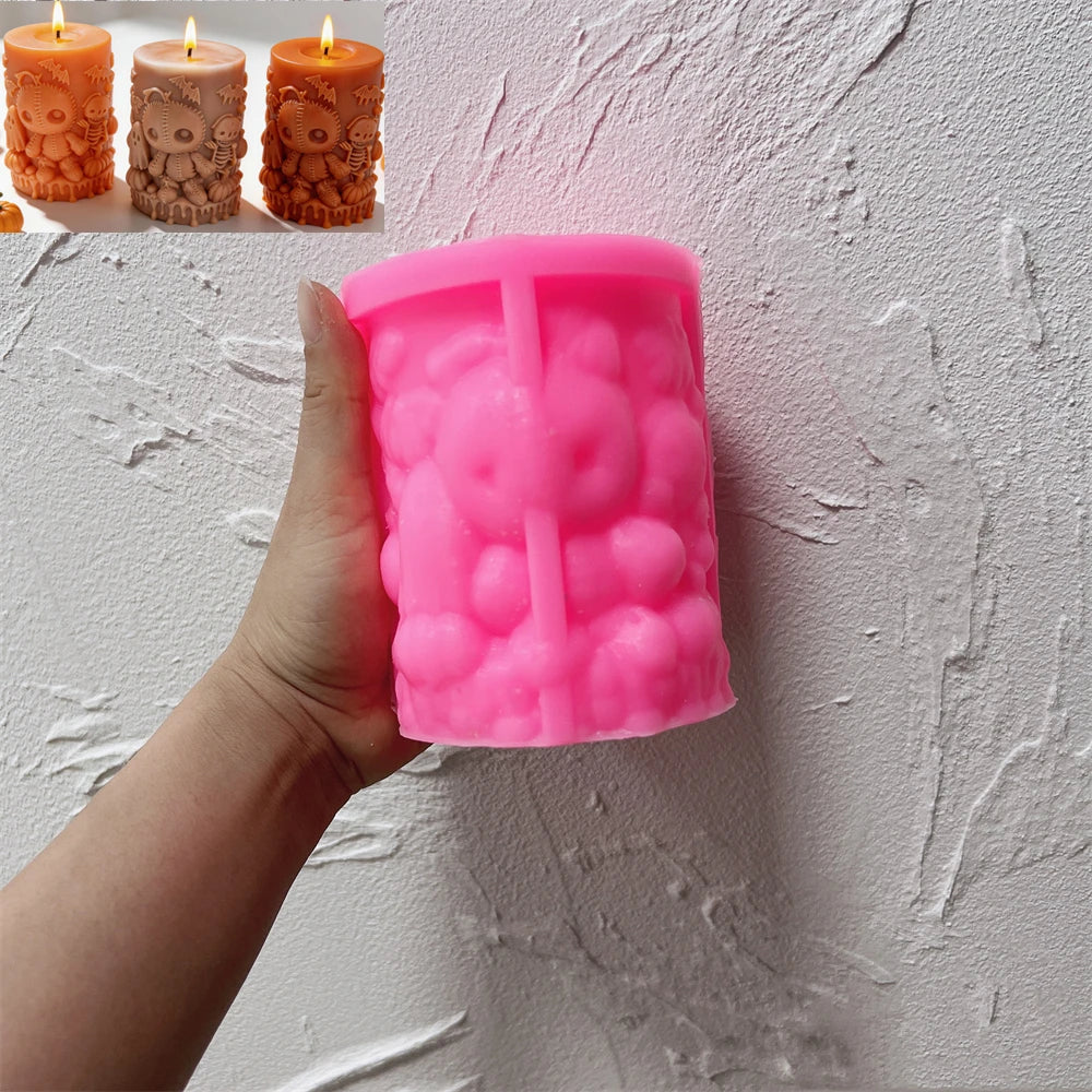 Haunted Pillar Silicone Candle Mold for Halloween