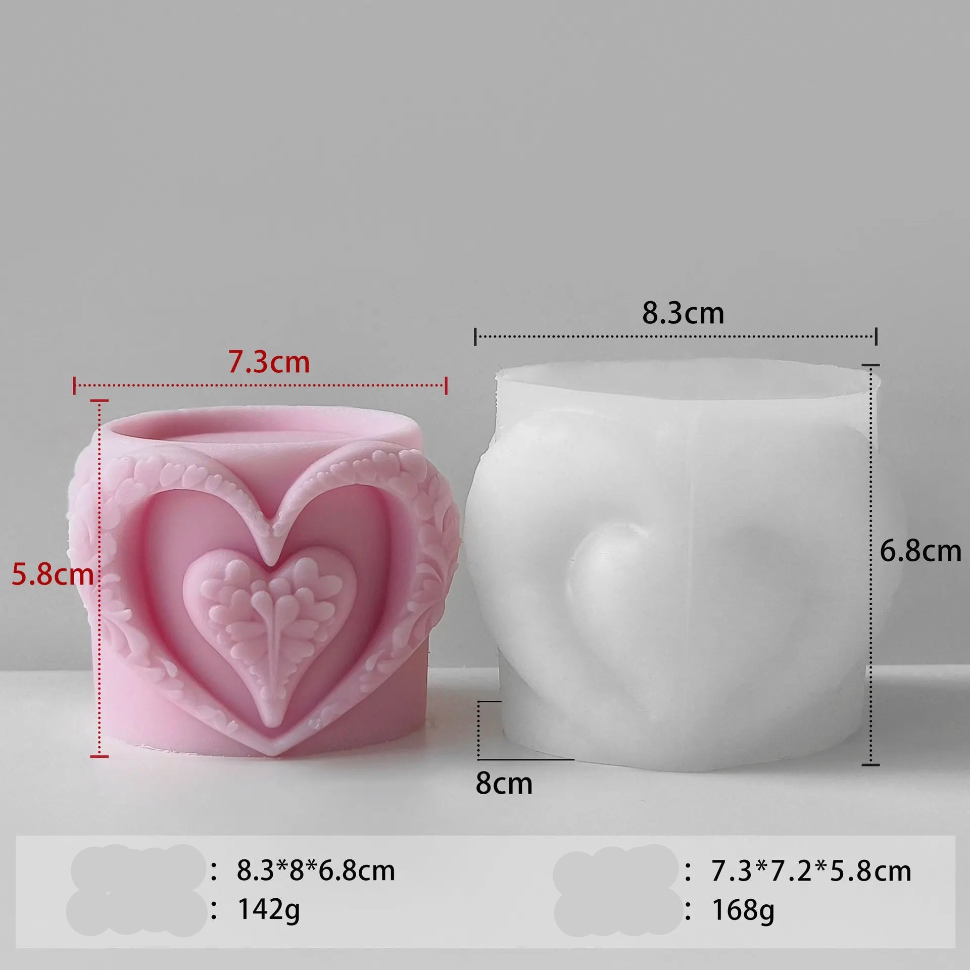 Heart Cup Silicone Candle Mold