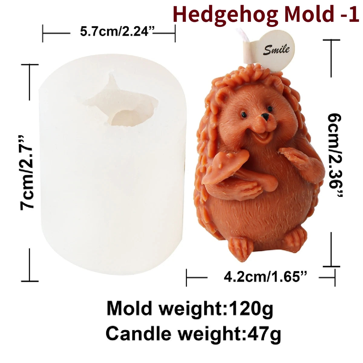 Cute Hedgehog Candle Mold