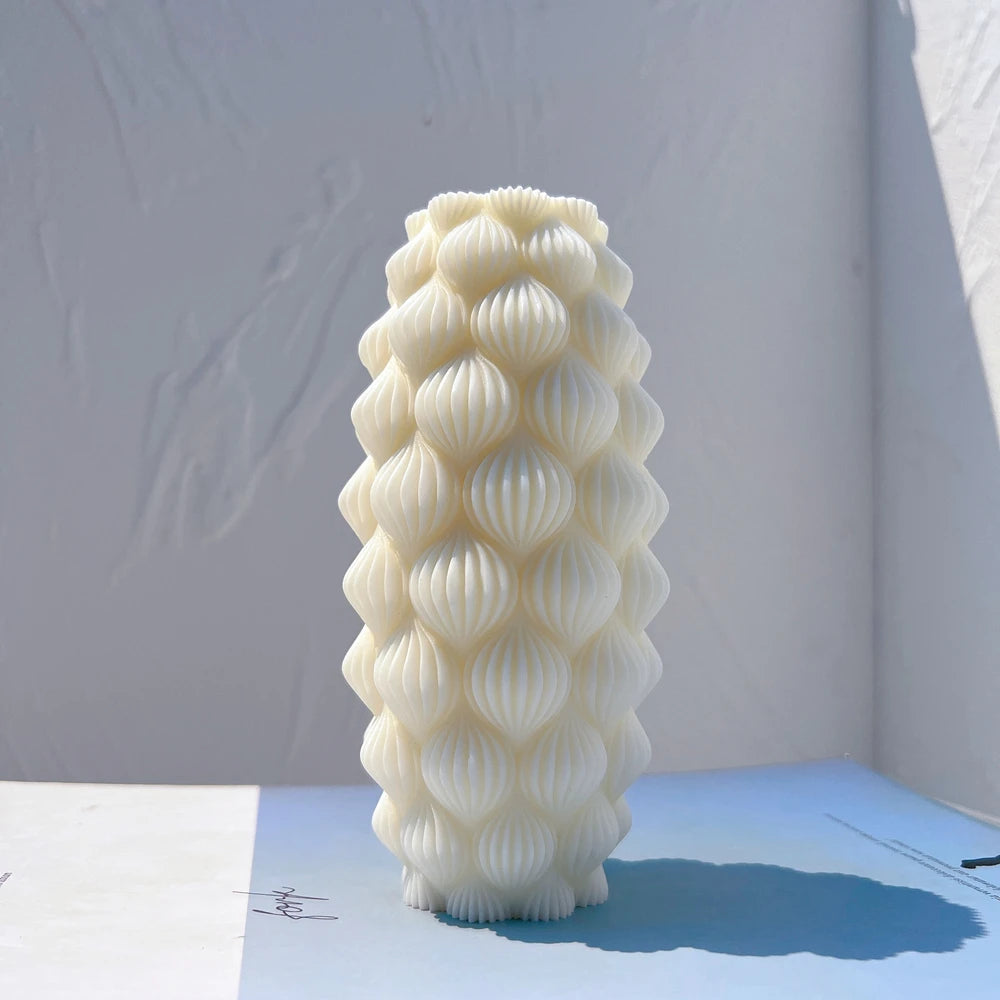 Ribbed Pillar Raindrop Candle Mold